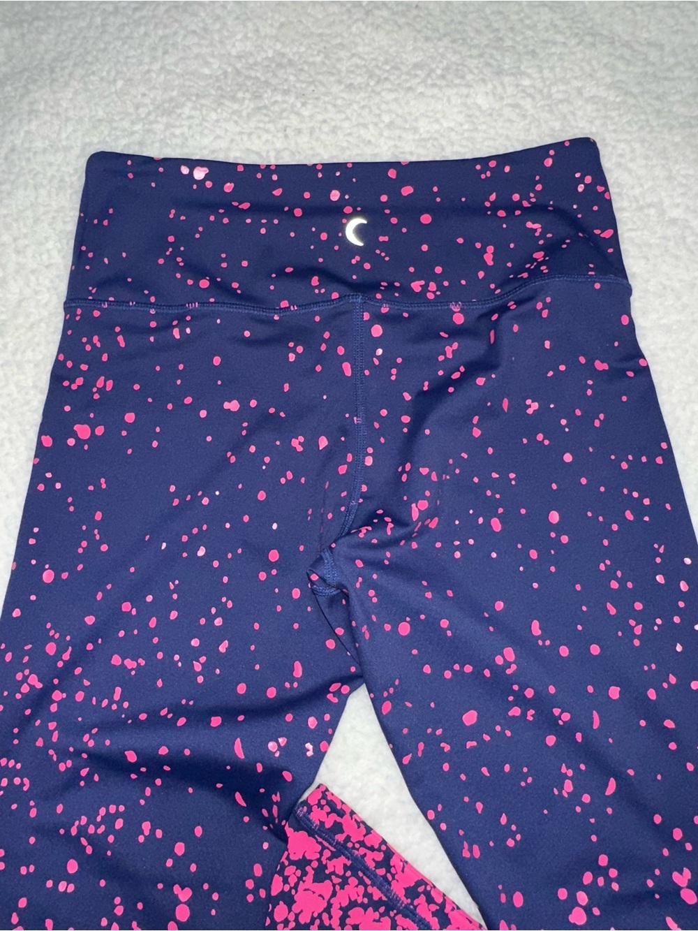 ZYIA Active Navy Blue Leggings with Pink Dots (Size 6-8) - Picture 7 of 8